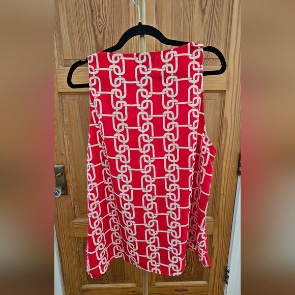 Spiegel Sleeveless Scraf Collar Chain Pattern Blouse Size XL - Picture 5 of 5